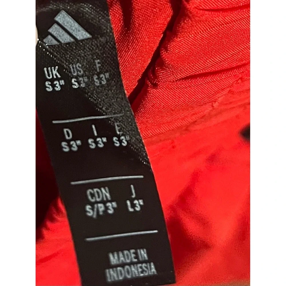 adidas Red Athletic Shorts with Black Trim